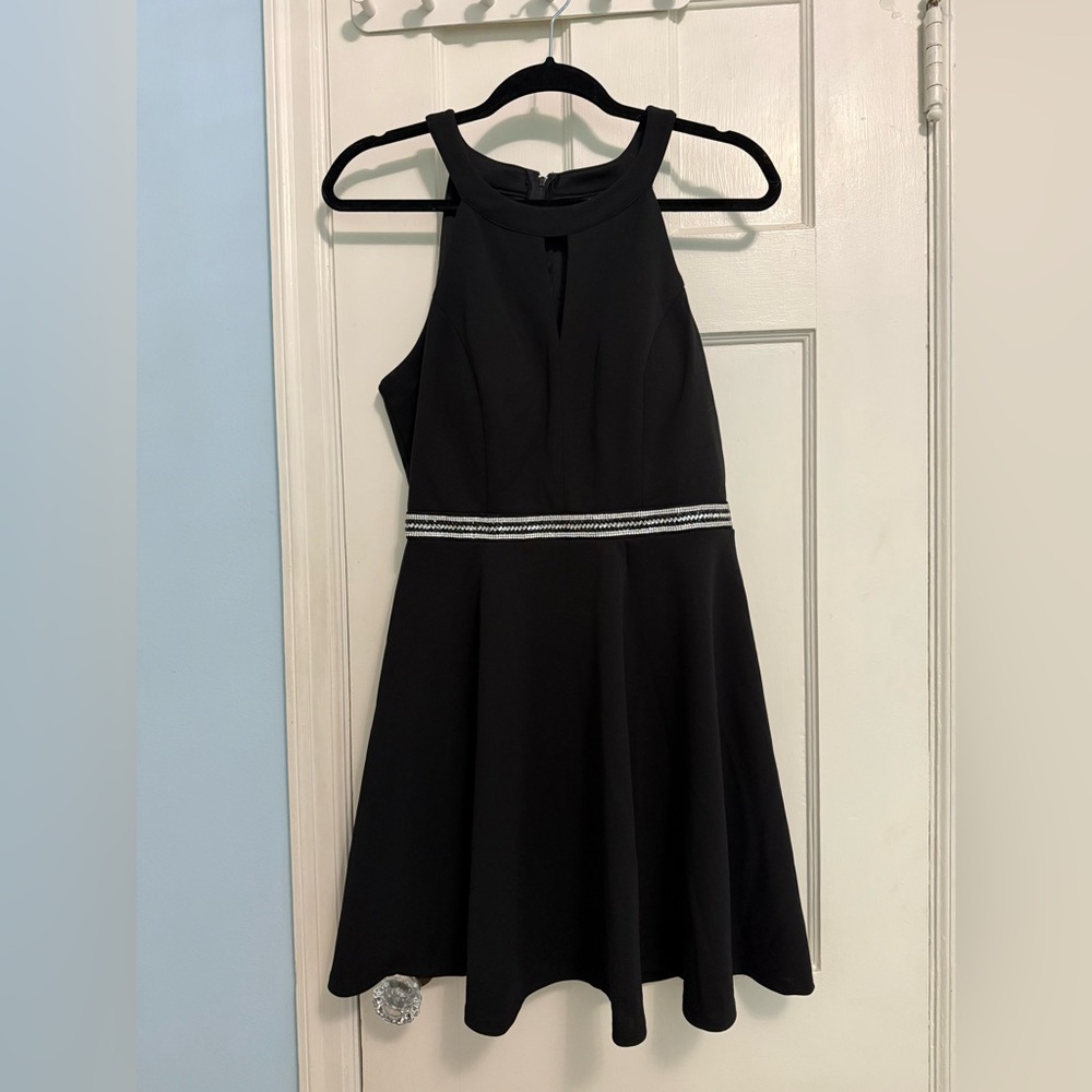 Emerald Sundae Black Women’s Dress with Beaded Waist